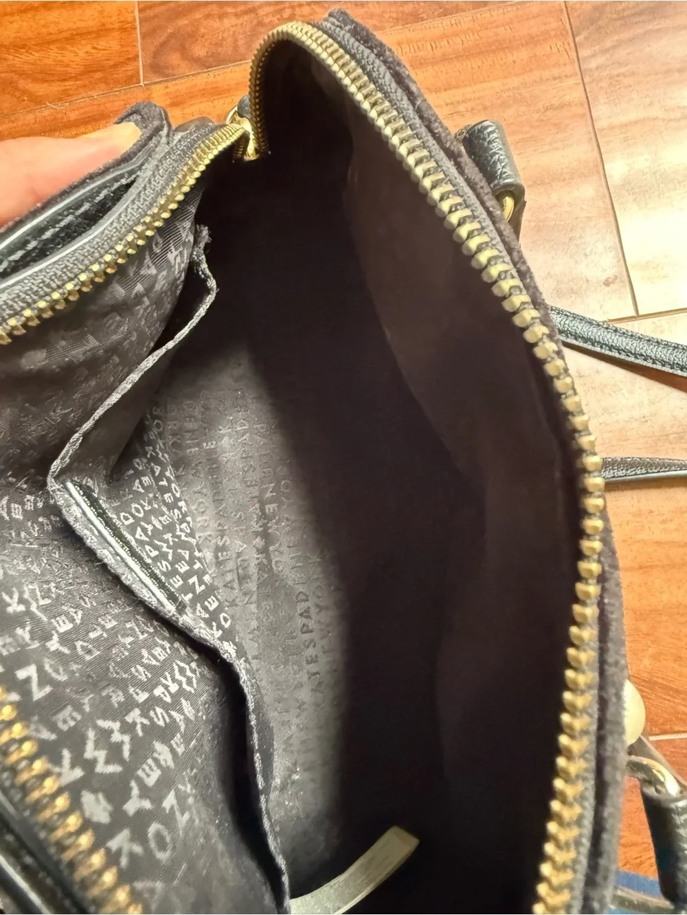 kate spade Black Pearl-Embellished Velvet Dome Satchel